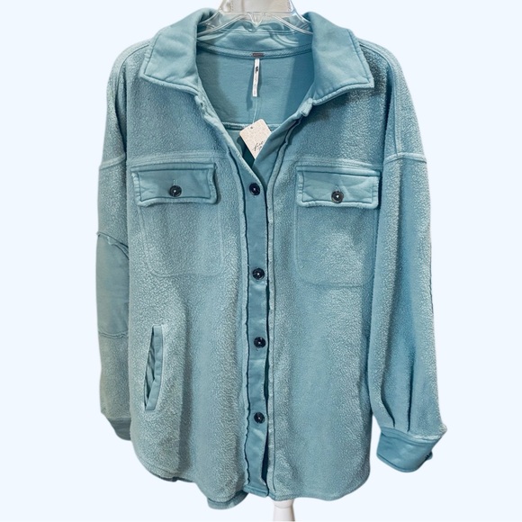 Free People Ruby Brushed Cotton-Blend Jacket in Mountain Jubilee Size S. NWT - Picture 6 of 13